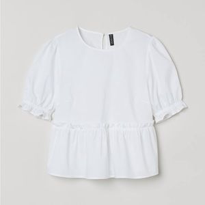 COPY - H&M White Peplum Top Size M